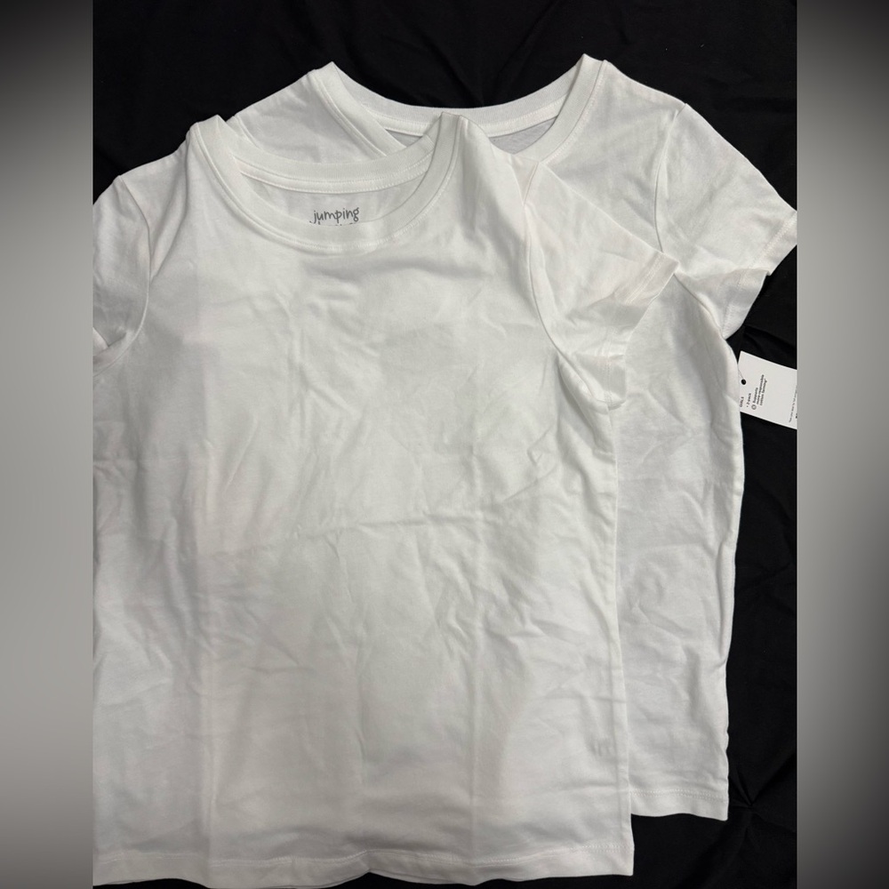 2 White T-Shirts by Jumping